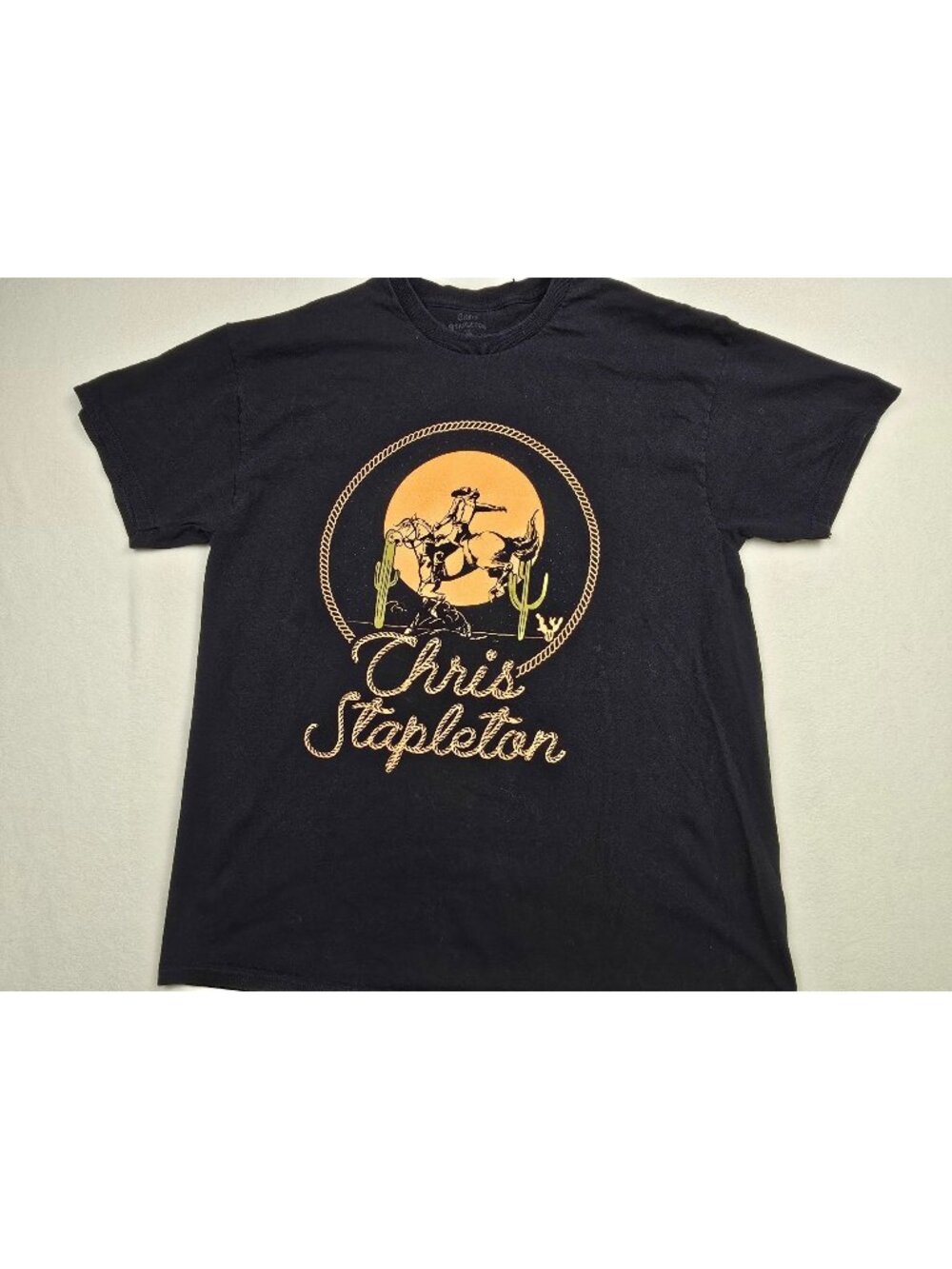Chris Stapleton Black T-Shirt XL 100% Cotton Western Rodeo Short Sleeve Crewneck